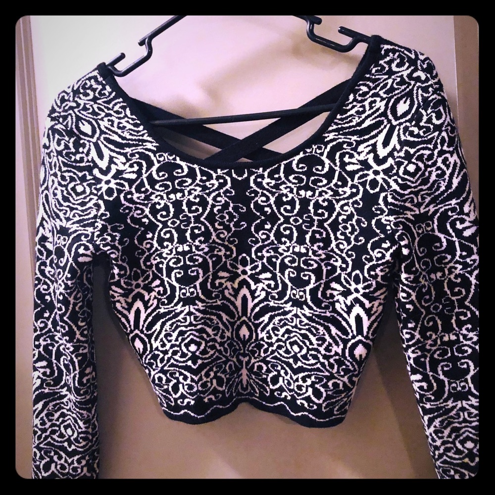 B&W Winter Weather Crop Top